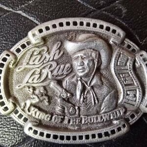 Keychain featuring Lash LaRue, a Western movie star known as the "King of the Bu